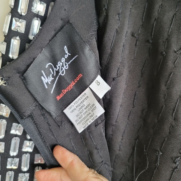 Mac Duggal, Beaded Tank Mini Dress, Black and Silver, Size 4, NWOT - Picture 9 of 12